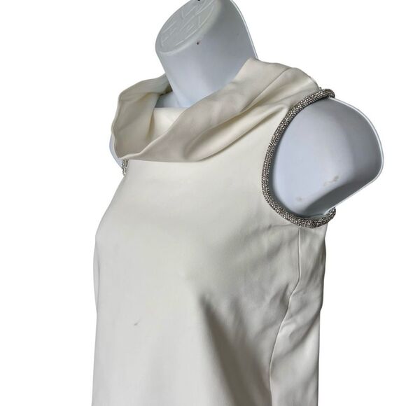 Zara Off-White Sleeveless Top with Beaded Armholes Size M - Picture 3 of 8